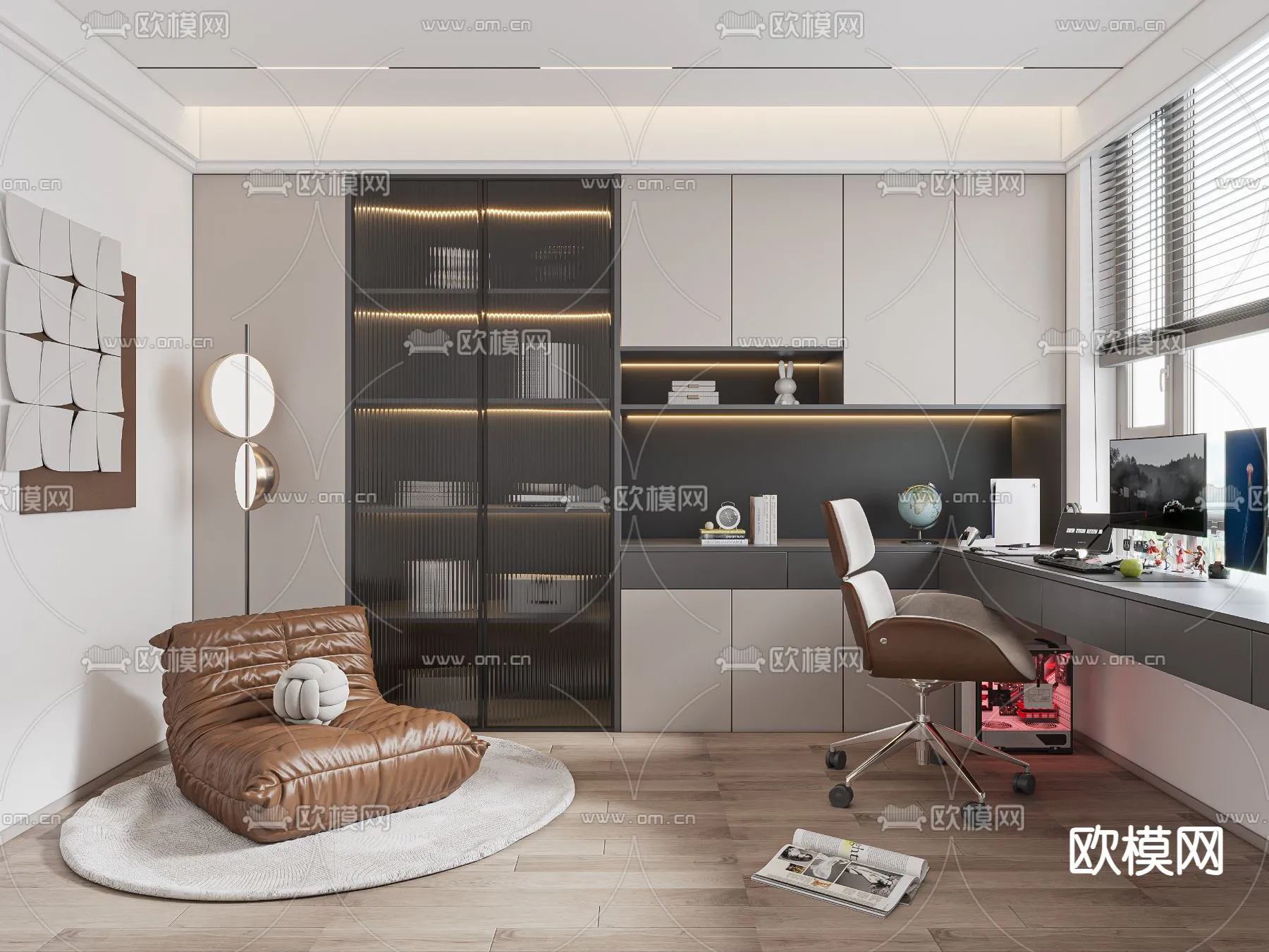 OFFICE HOME - VRAY / CORONA - 3D MODEL - 1811