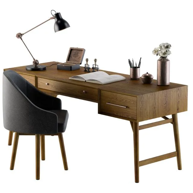 Office Neoclassic Desk for Home 3D Model