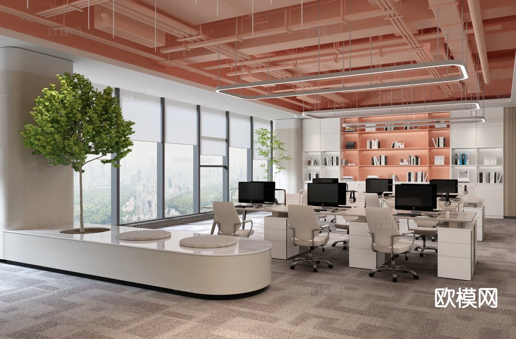 Office Space 3D Scenes - Office Room 3D Blocks - 003 - VRAY Render