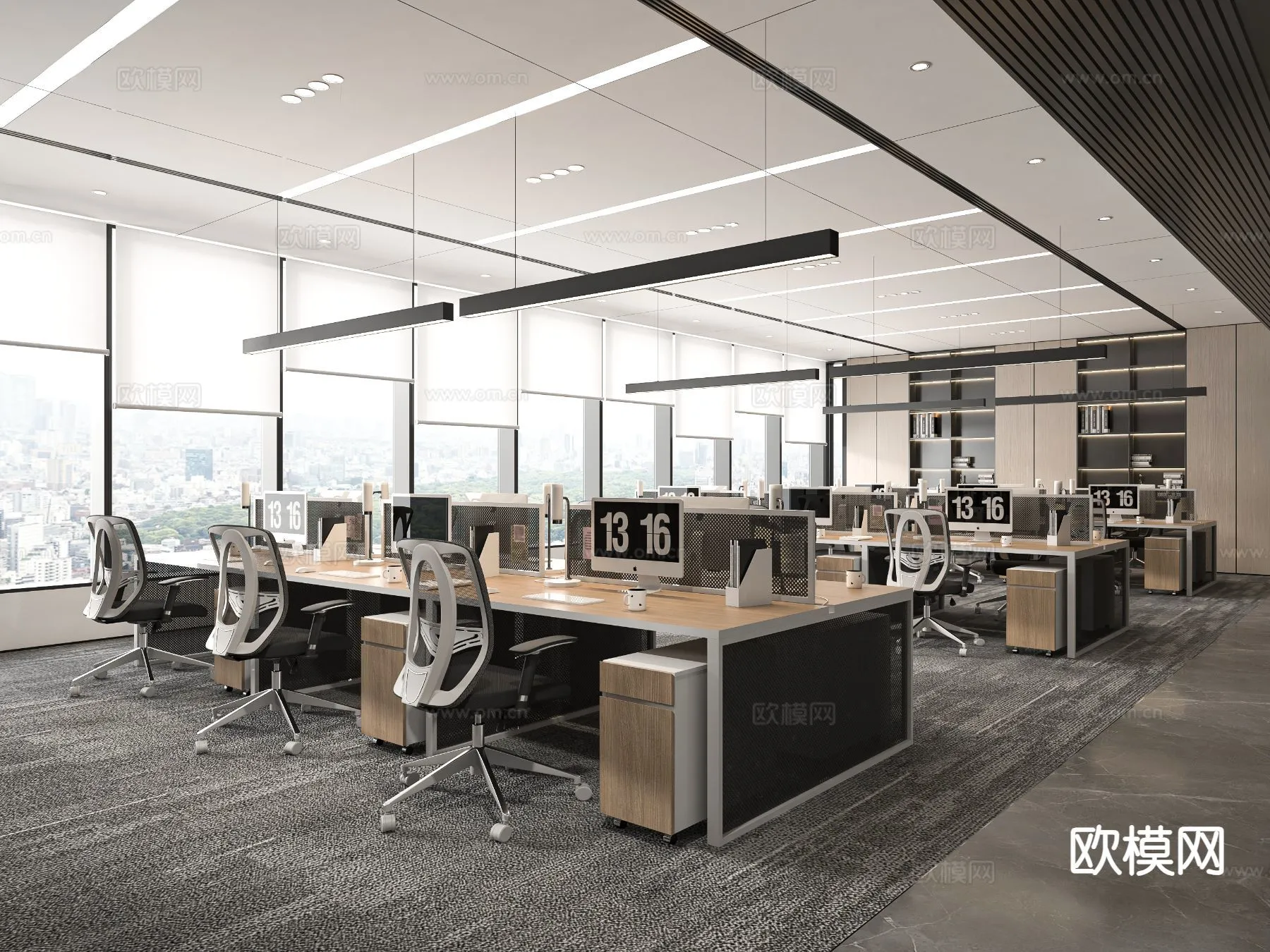 Office Space 3D Scenes - Office Room 3D Blocks - 006 - VRAY Render