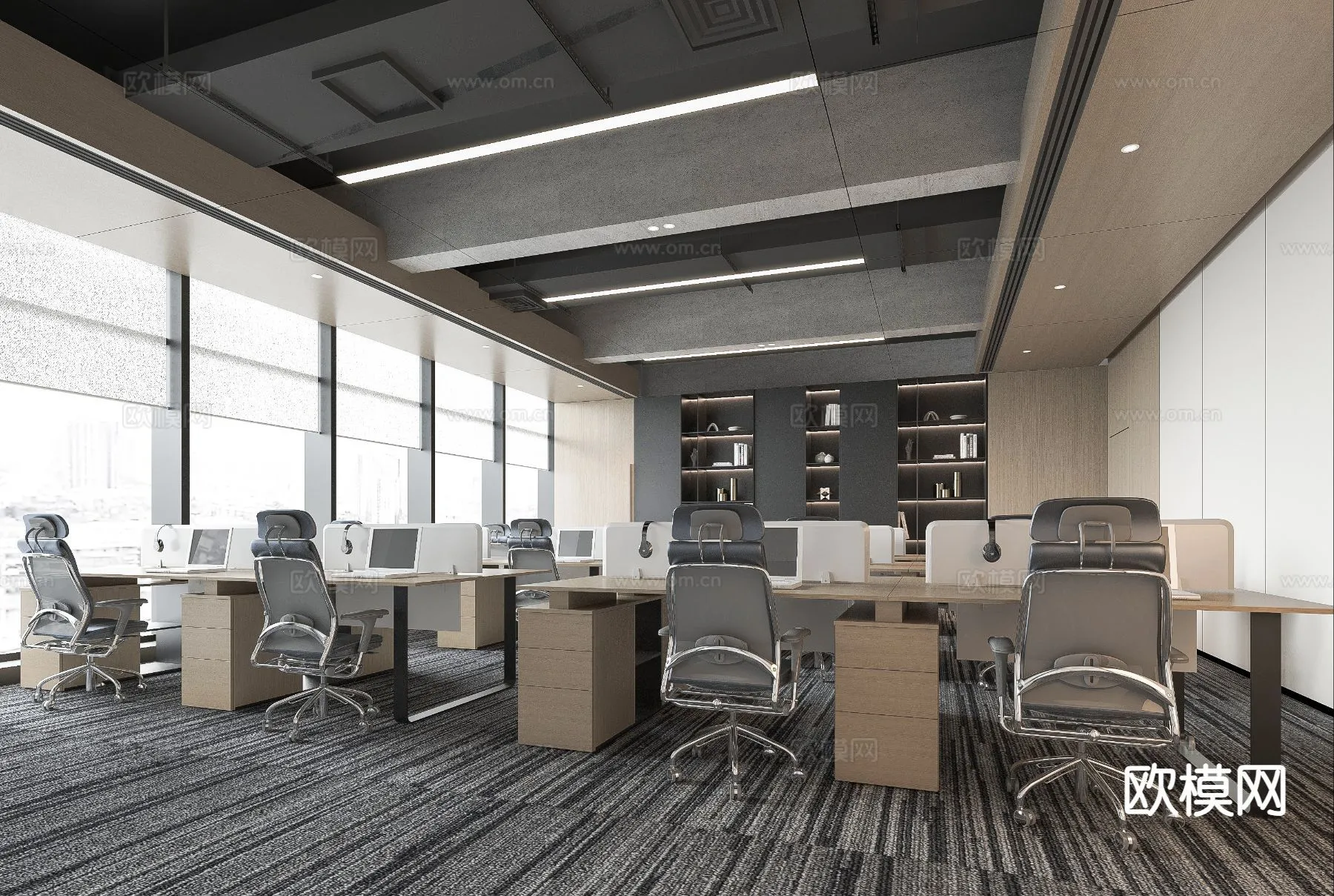 Office Space 3D Scenes - Office Room 3D Blocks - 013 - VRAY Render