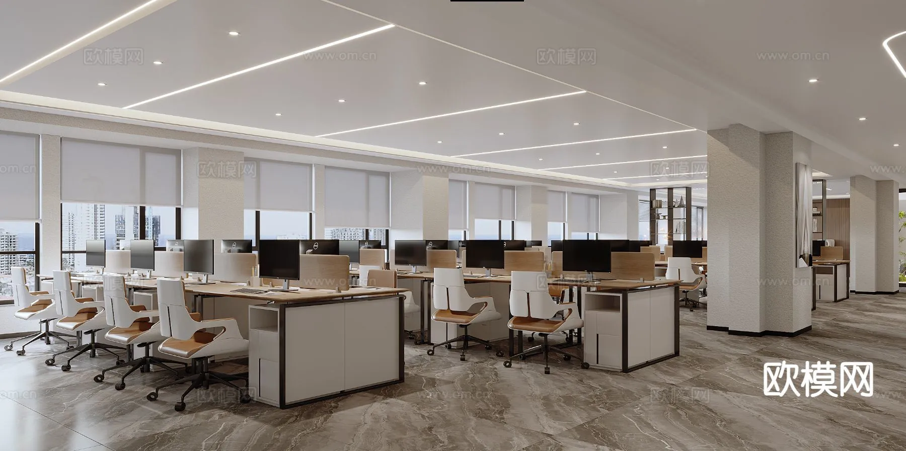 Office Space 3D Scenes - Office Room 3D Blocks - 014 - VRAY Render