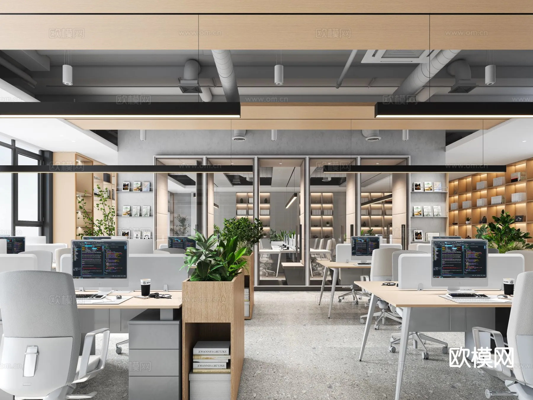 Office Space 3D Scenes - Office Room 3D Blocks - 015 - CORONA Render