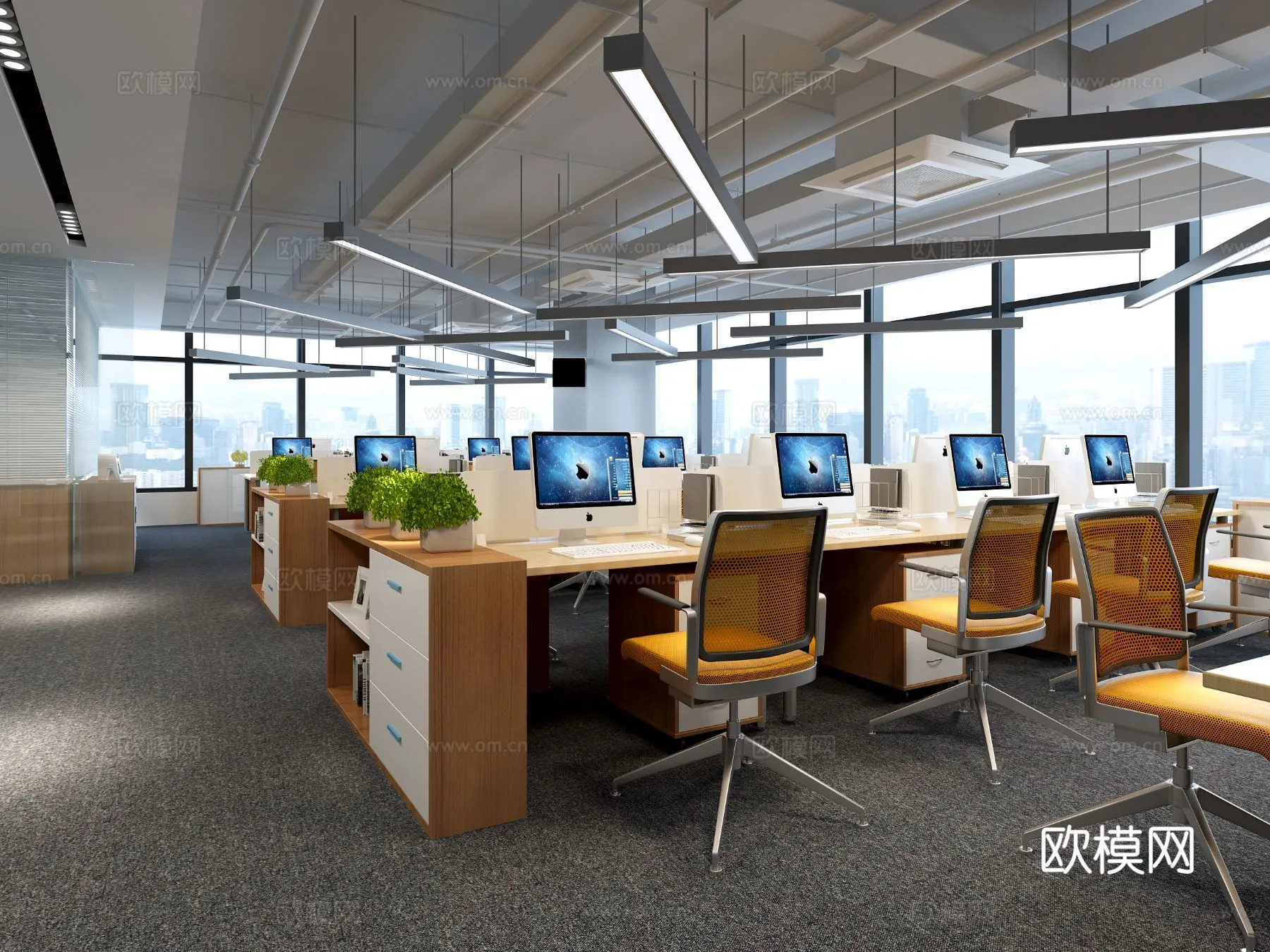 Office Space 3D Scenes - Office Room 3D Blocks - 016 - VRAY Render