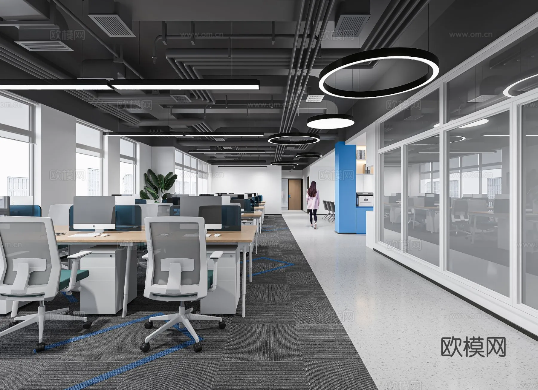 Office Space 3D Scenes - Office Room 3D Blocks - 017 - CORONA Render