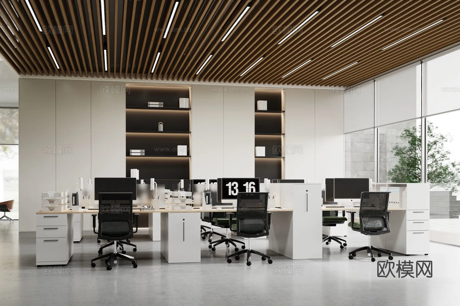Office Space 3D Scenes - Office Room 3D Blocks - 020 - CORONA Render