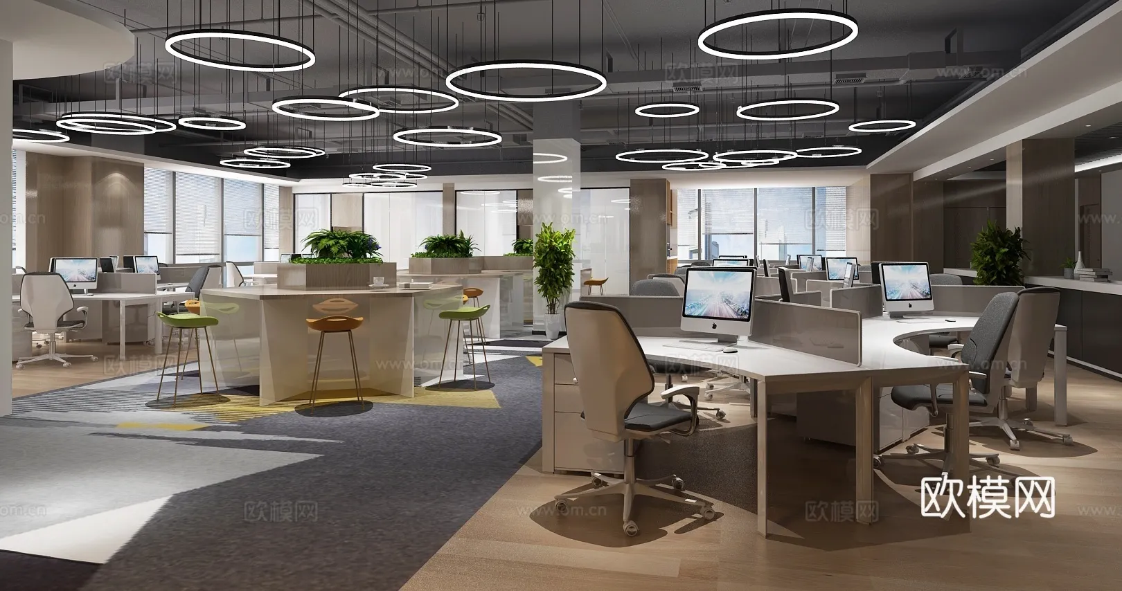 Office Space 3D Scenes - Office Room 3D Blocks - 027 - VRAY Render