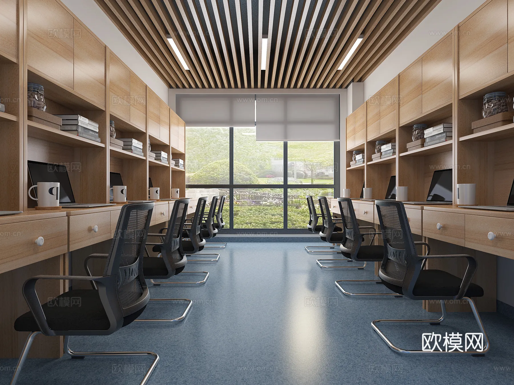 Office Space 3D Scenes - Office Room 3D Blocks - 028 - VRAY Render