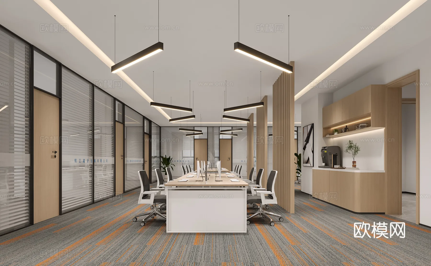 Office Space 3D Scenes - Office Room 3D Blocks - 037 - CORONA Render