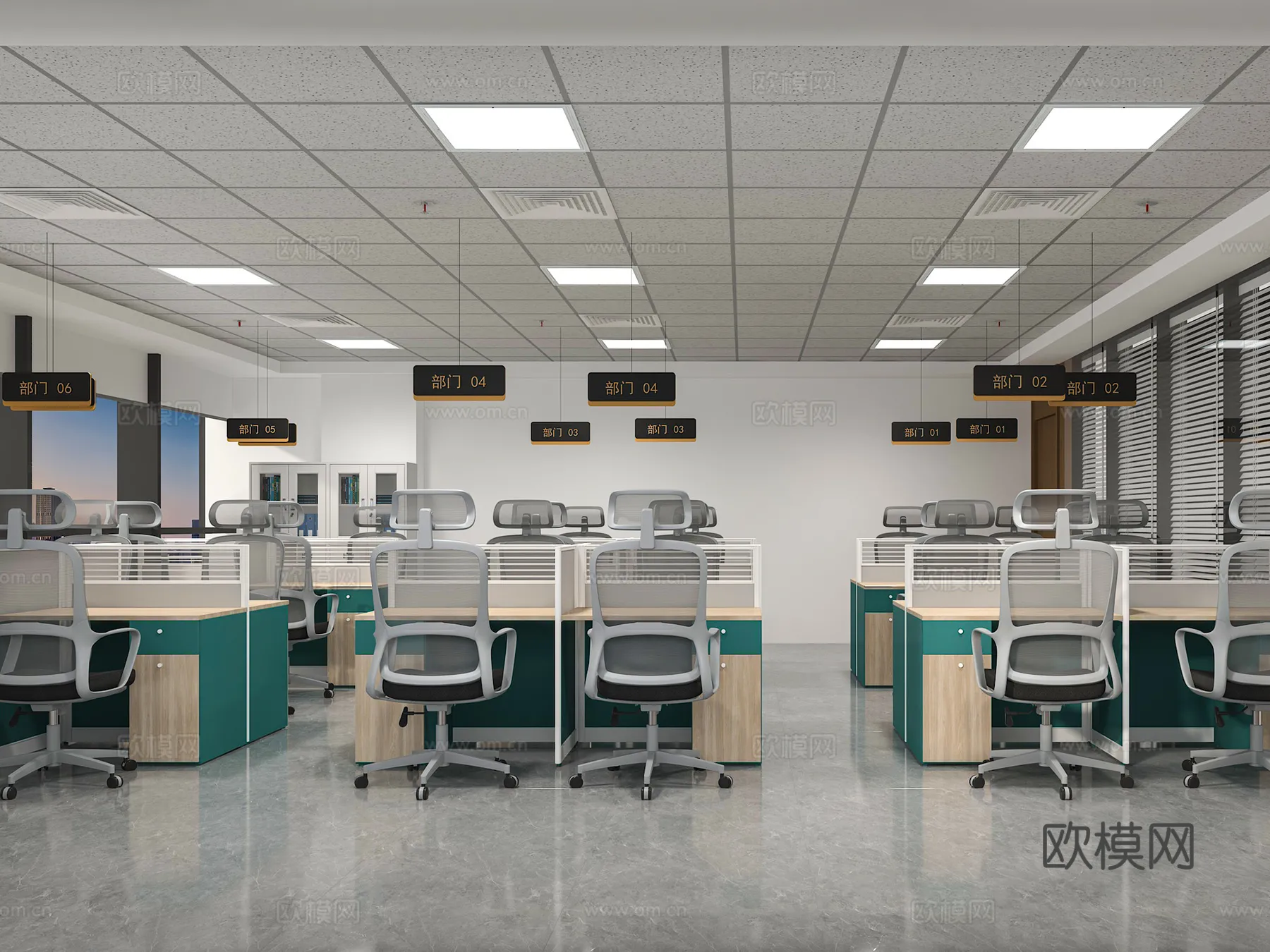 Office Space 3D Scenes - Office Room 3D Blocks - 040 - VRAY Render