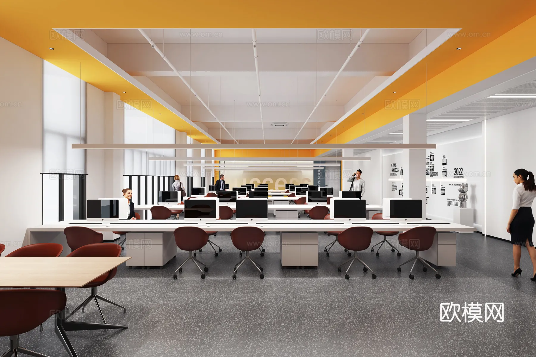 Office Space 3D Scenes - Office Room 3D Blocks - 041 - VRAY Render