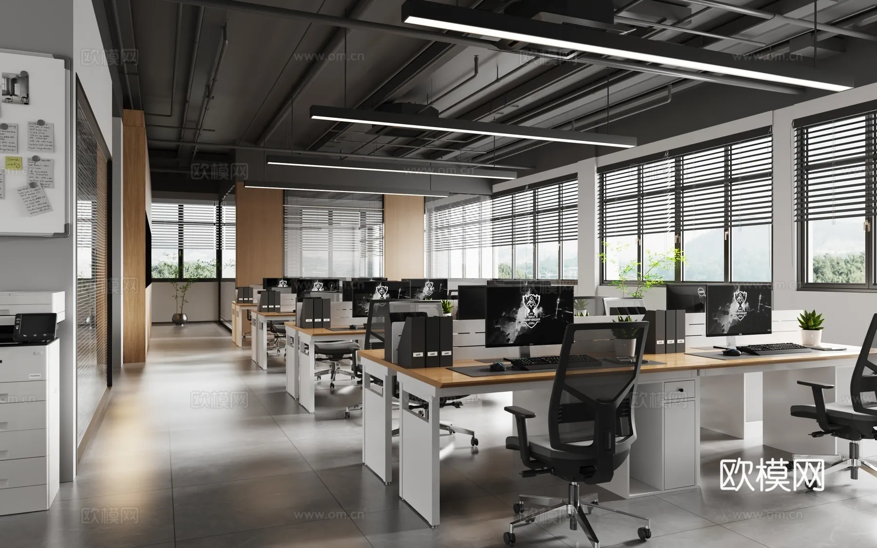 Office Space 3D Scenes - Office Room 3D Blocks - 042 - VRAY Render