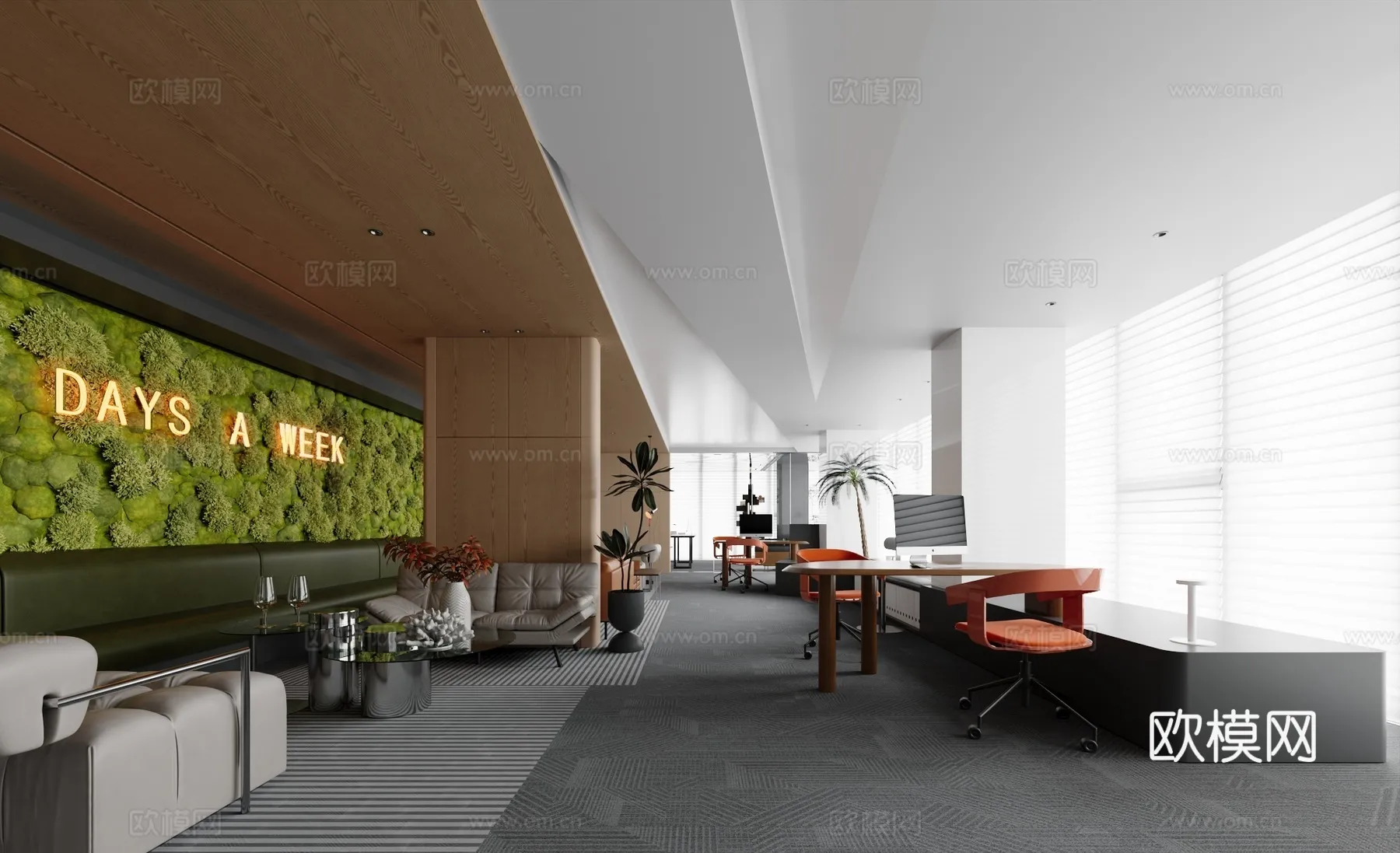 Office Space 3D Scenes - Office Room 3D Blocks - 043 - CORONA Render