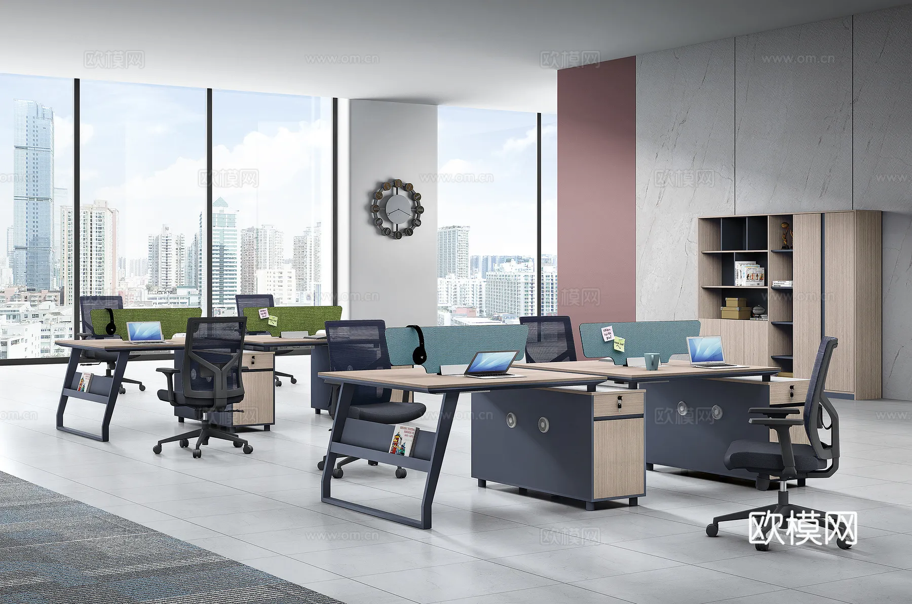 Office Space 3D Scenes - Office Room 3D Blocks - 044 - VRAY Render