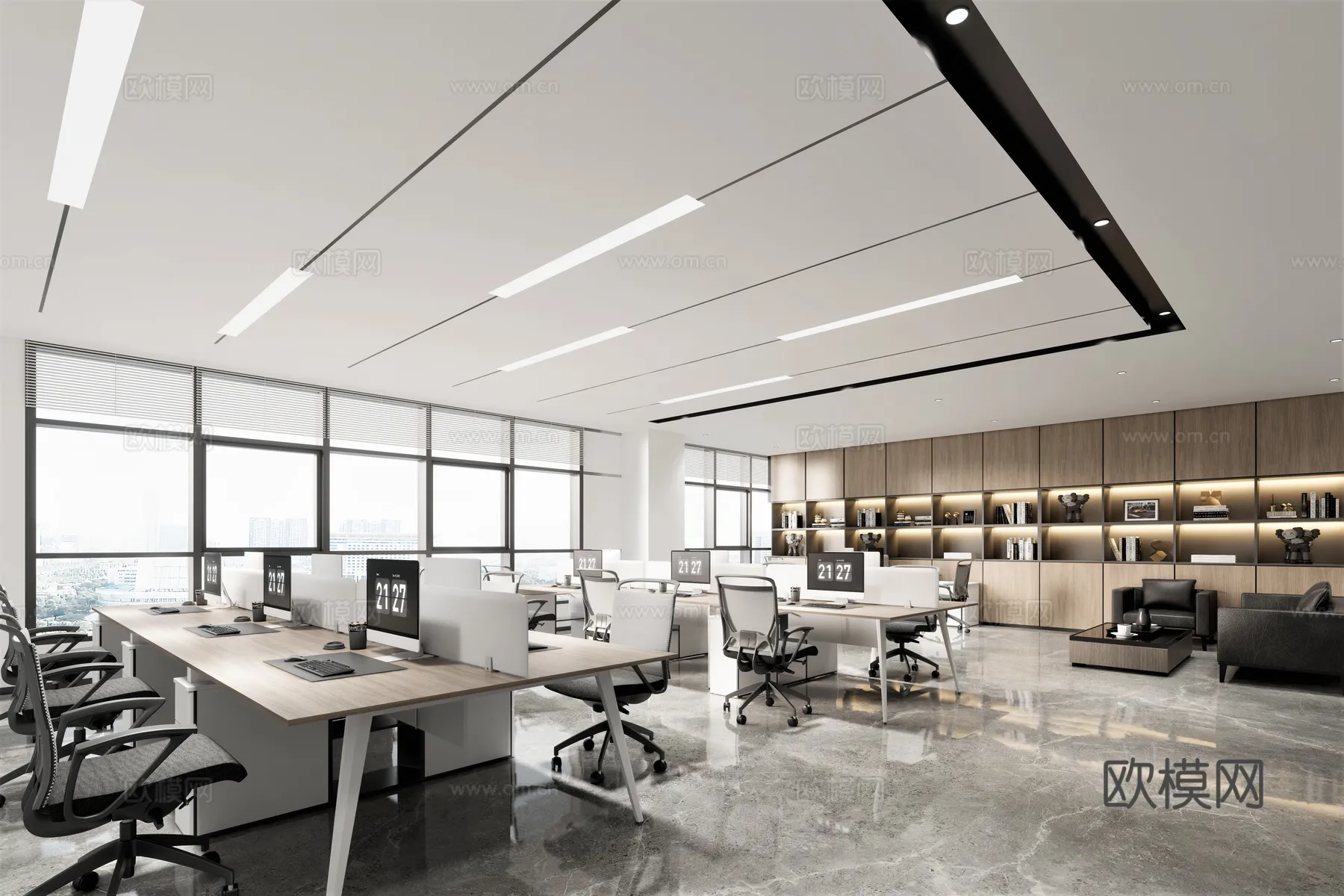 Office Space 3D Scenes - Office Room 3D Blocks - 048 - VRAY Render
