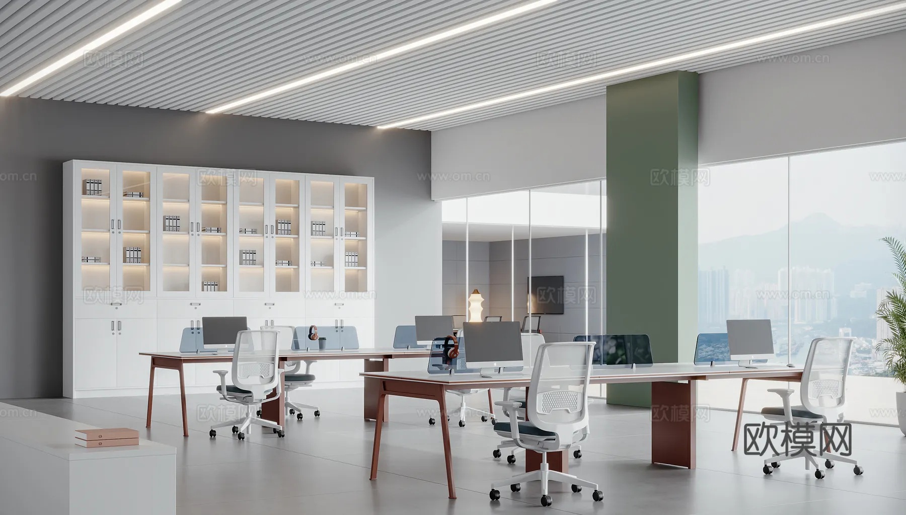 Office Space 3D Scenes - Office Room 3D Blocks - 050 - CORONA Render