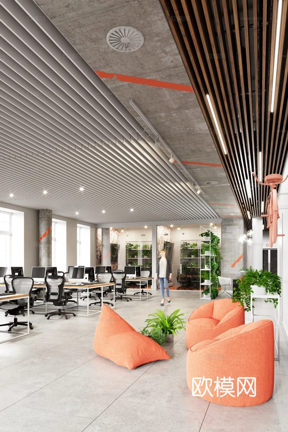 Office Space 3D Scenes - Office Room 3D Blocks - 053 - VRAY Render