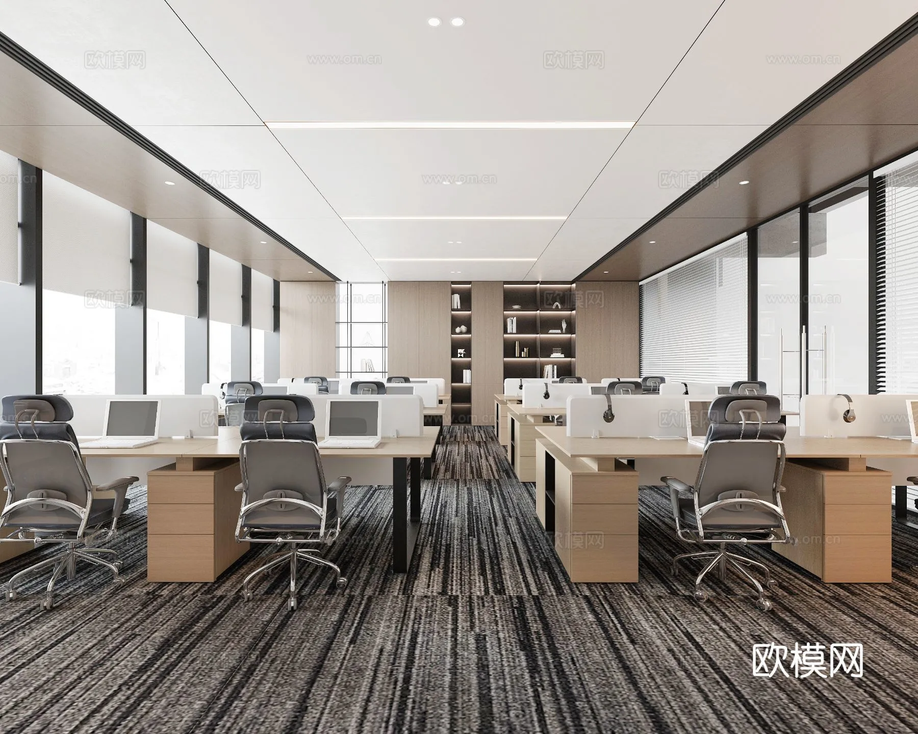 Office Space 3D Scenes - Office Room 3D Blocks - 055 - VRAY Render