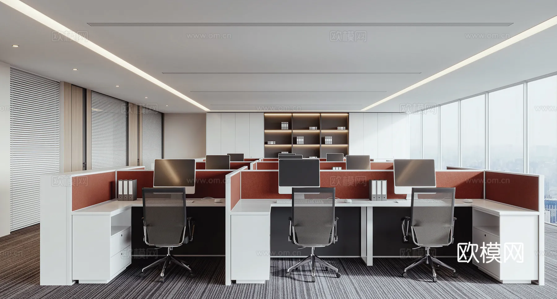 Office Space 3D Scenes - Office Room 3D Blocks - 056 - VRAY Render