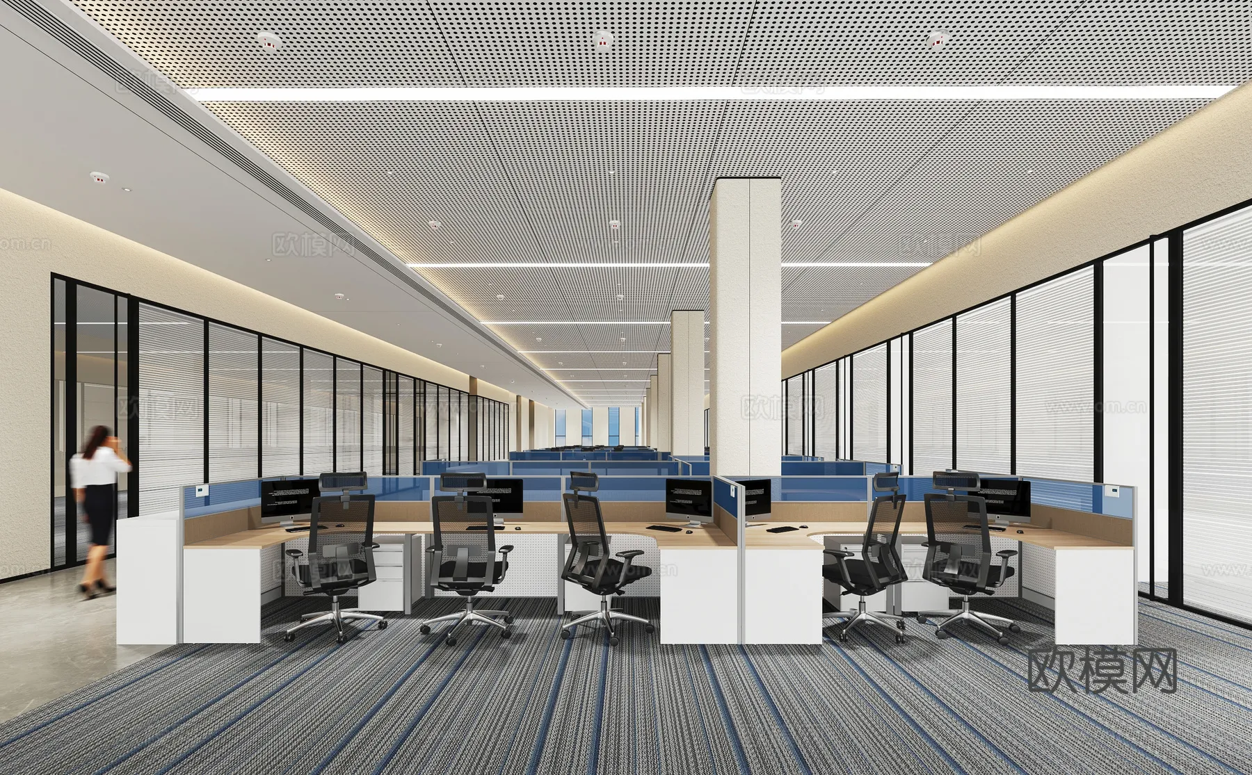 Office Space 3D Scenes - Office Room 3D Blocks - 057 - VRAY Render