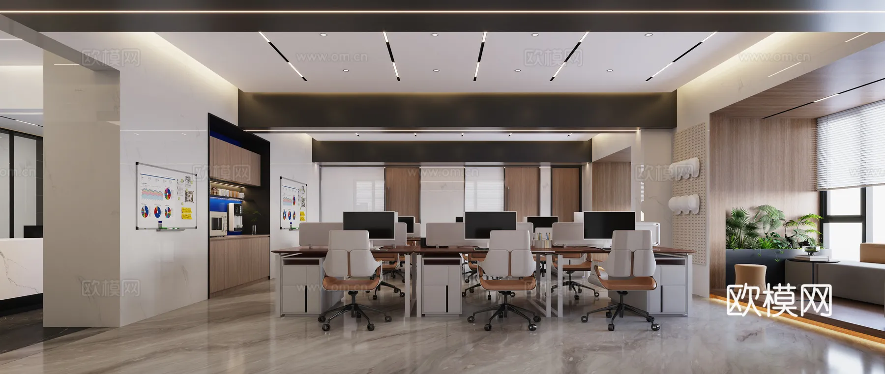 Office Space 3D Scenes - Office Room 3D Blocks - 058 - CORONA Render