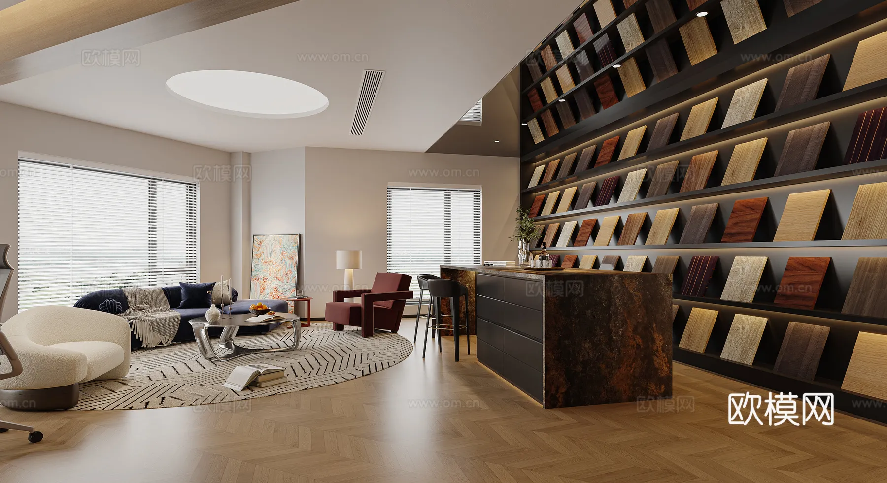 Office Space 3D Scenes - Office Room 3D Blocks - 059 - CORONA Render