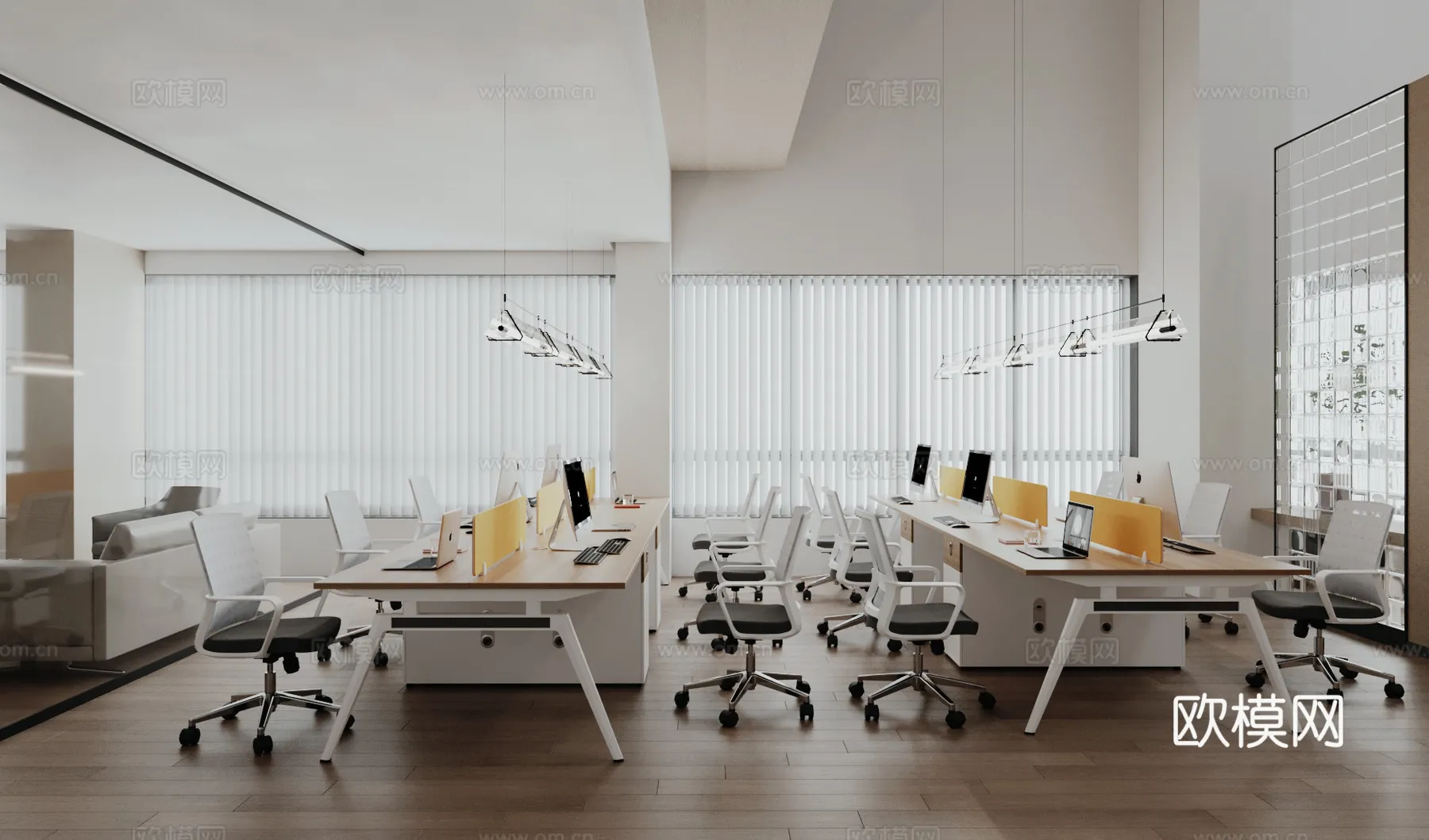 Office Space 3D Scenes - Office Room 3D Blocks - 060 - CORONA Render