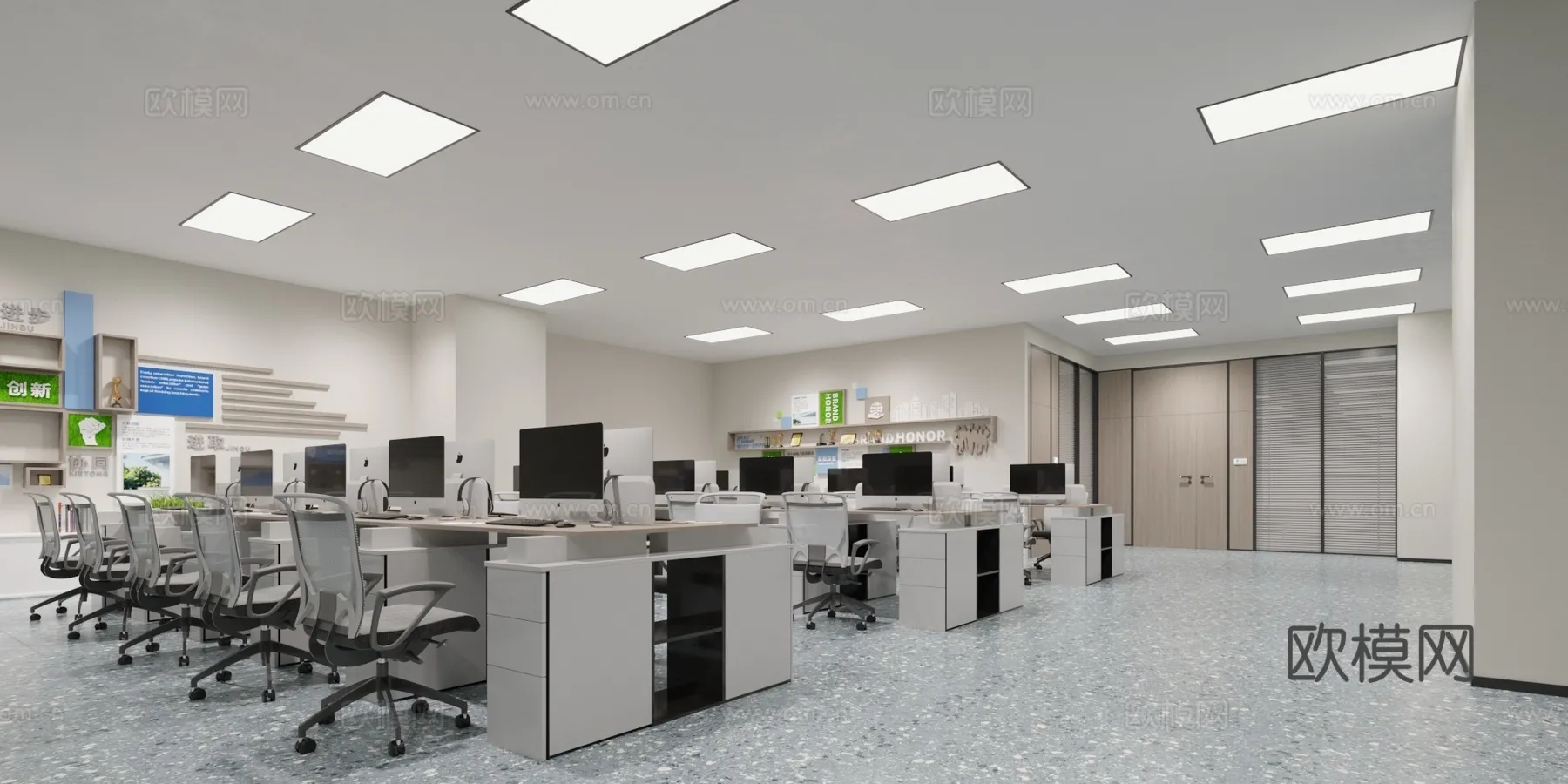 Office Space 3D Scenes - Office Room 3D Blocks - 061 - CORONA Render