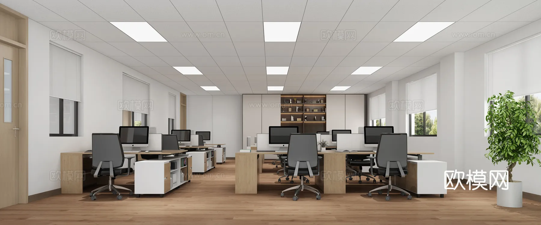 Office Space 3D Scenes - Office Room 3D Blocks - 062 - VRAY Render