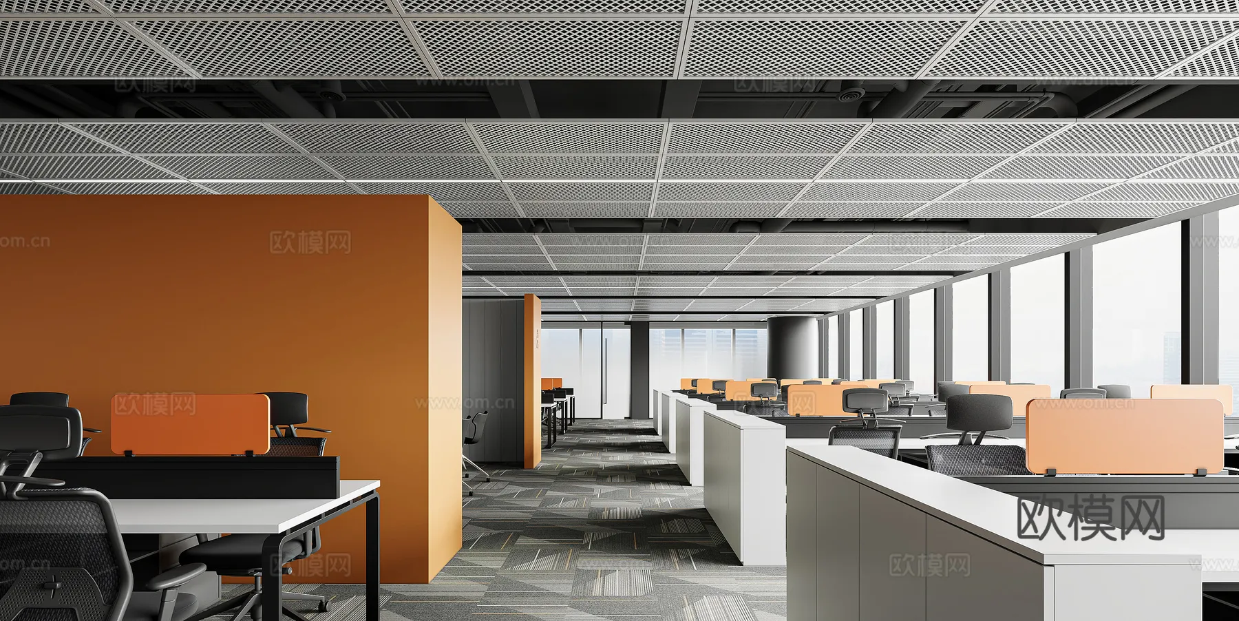 Office Space 3D Scenes - Office Room 3D Blocks - 064 - CORONA Render