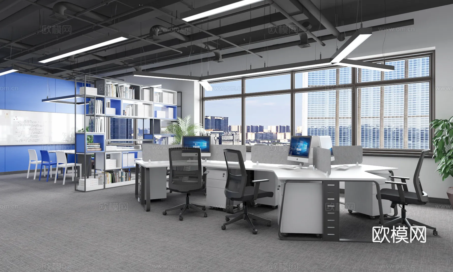 Office Space 3D Scenes - Office Room 3D Blocks - 068 - VRAY Render
