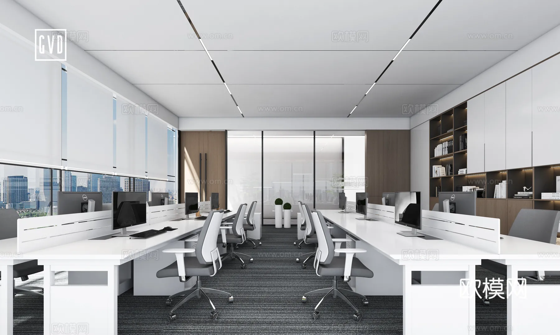 Office Space 3D Scenes - Office Room 3D Blocks - 069 - VRAY Render