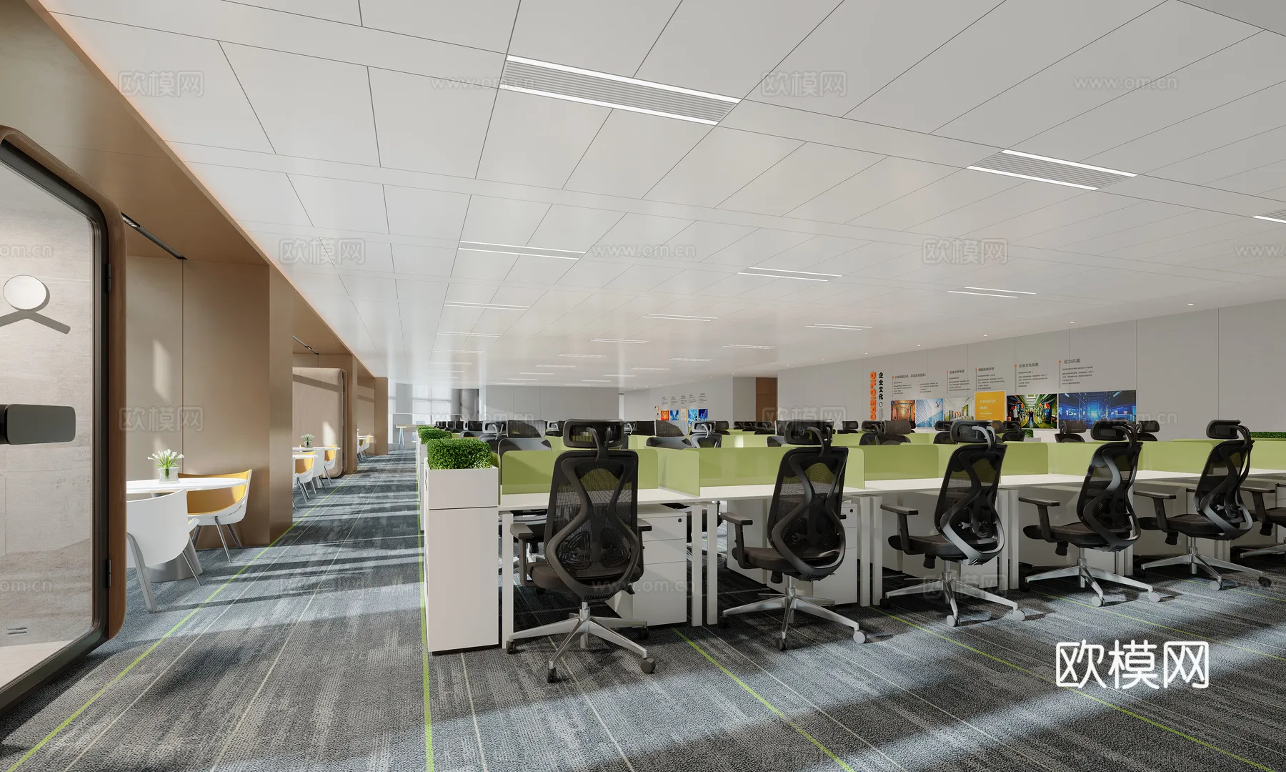 Office Space 3D Scenes - Office Room 3D Blocks - 077 - VRAY Render