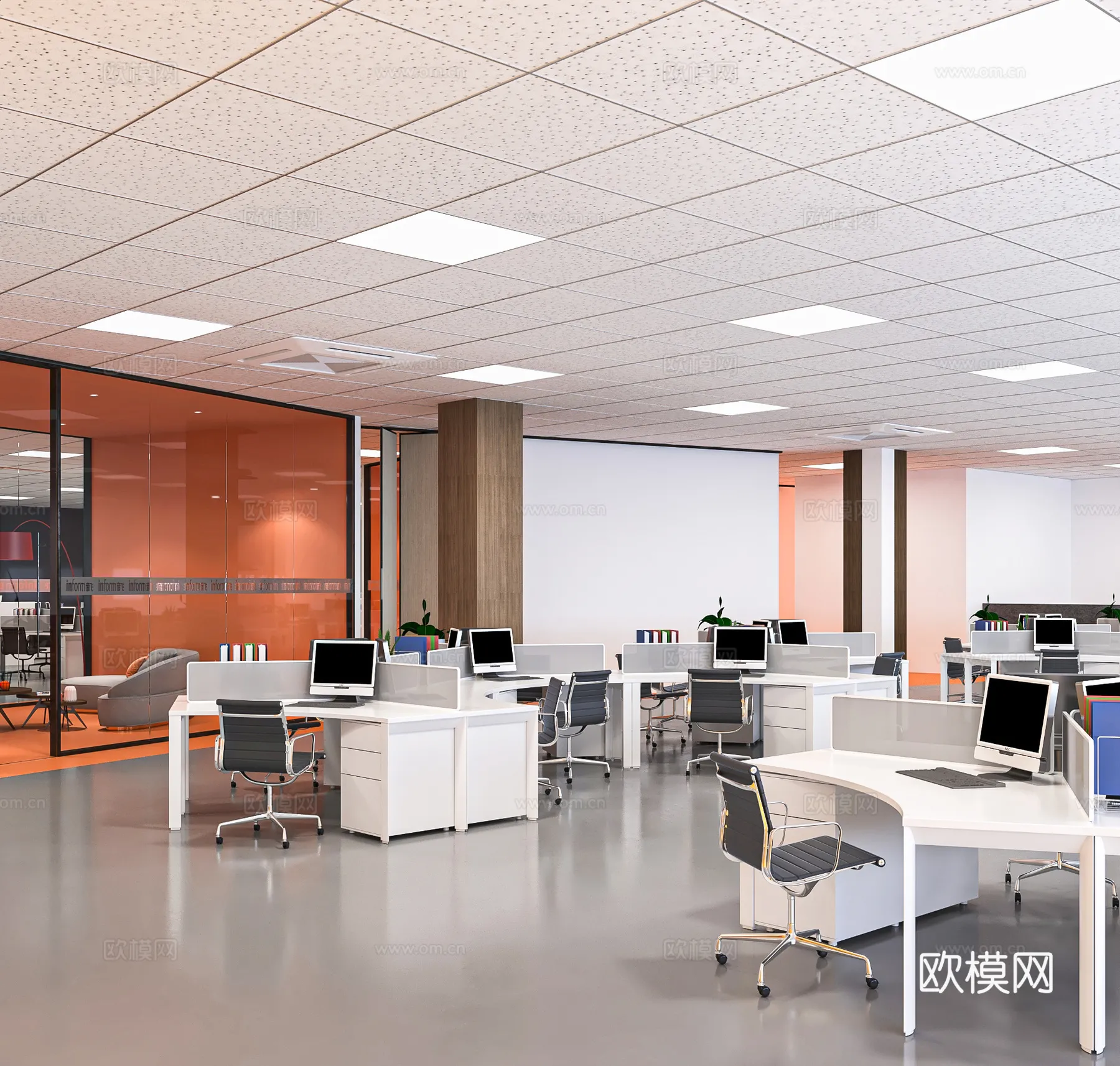 Office Space 3D Scenes - Office Room 3D Blocks - 079 - VRAY Render