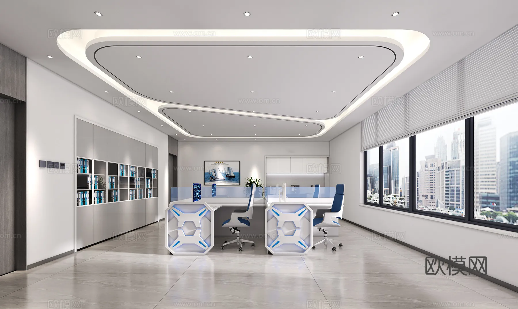 Office Space 3D Scenes - Office Room 3D Blocks - 080 - CORONA Render