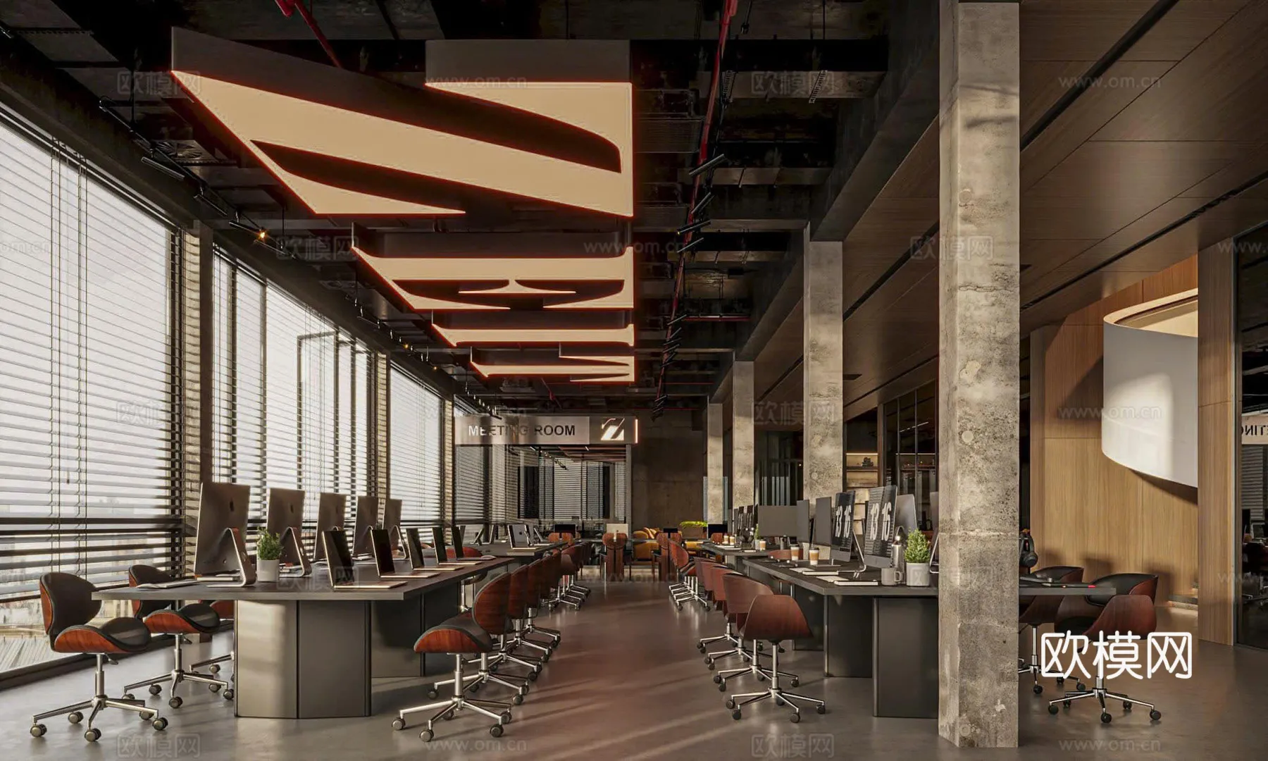 Office Space 3D Scenes - Office Room 3D Blocks - 081 - CORONA Render