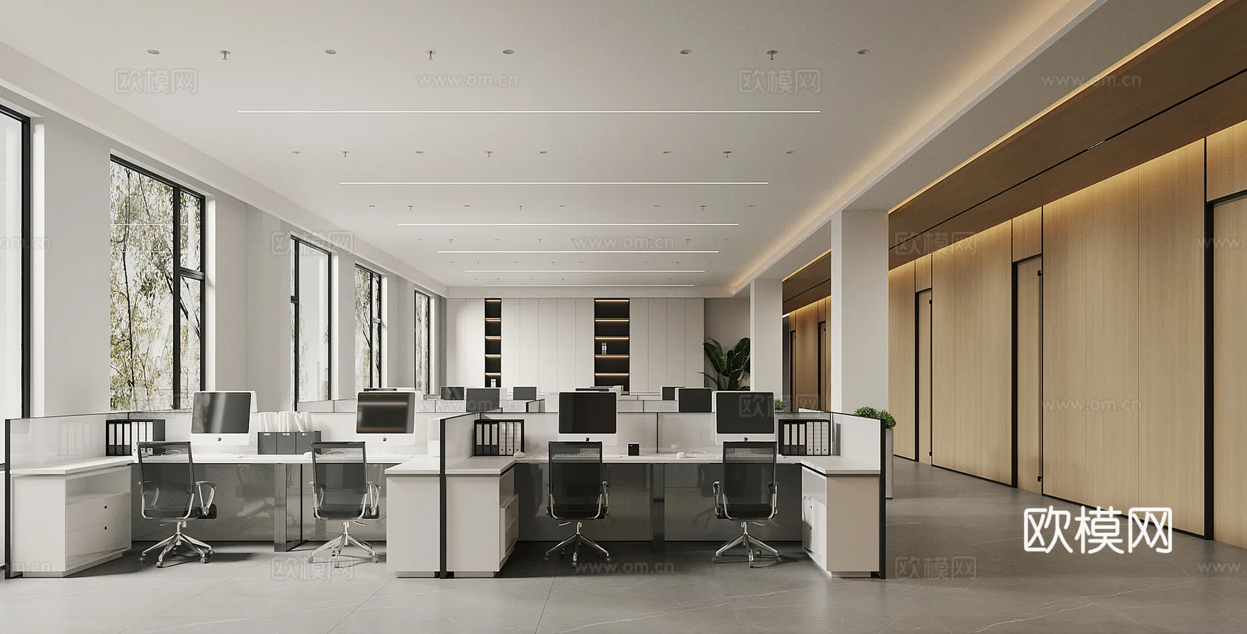 Office Space 3D Scenes - Office Room 3D Blocks - 083 - CORONA Render