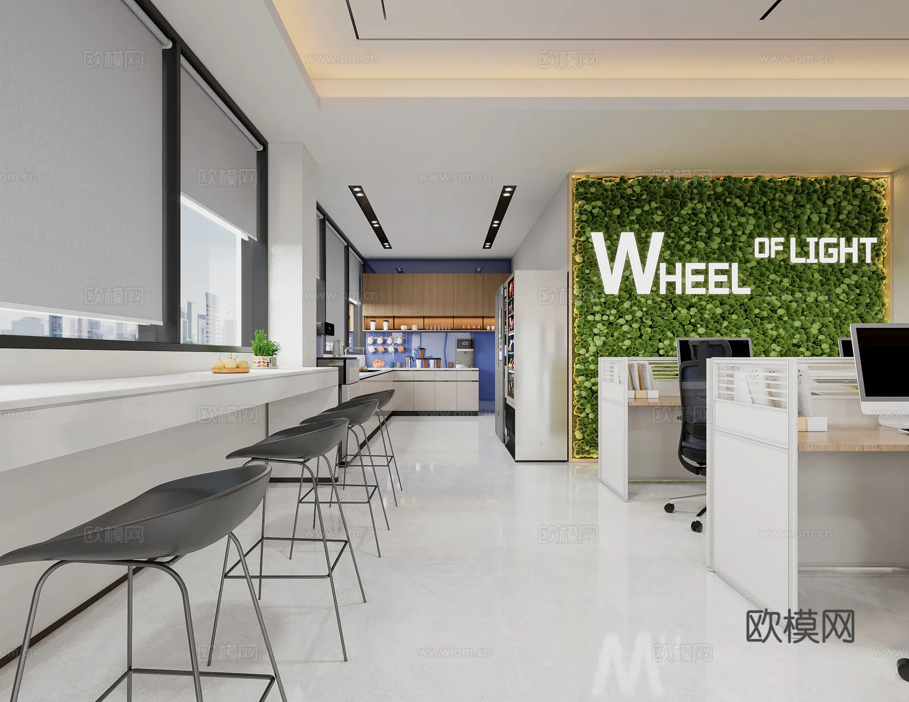 Office Space 3D Scenes - Office Room 3D Blocks - 084 - CORONA Render