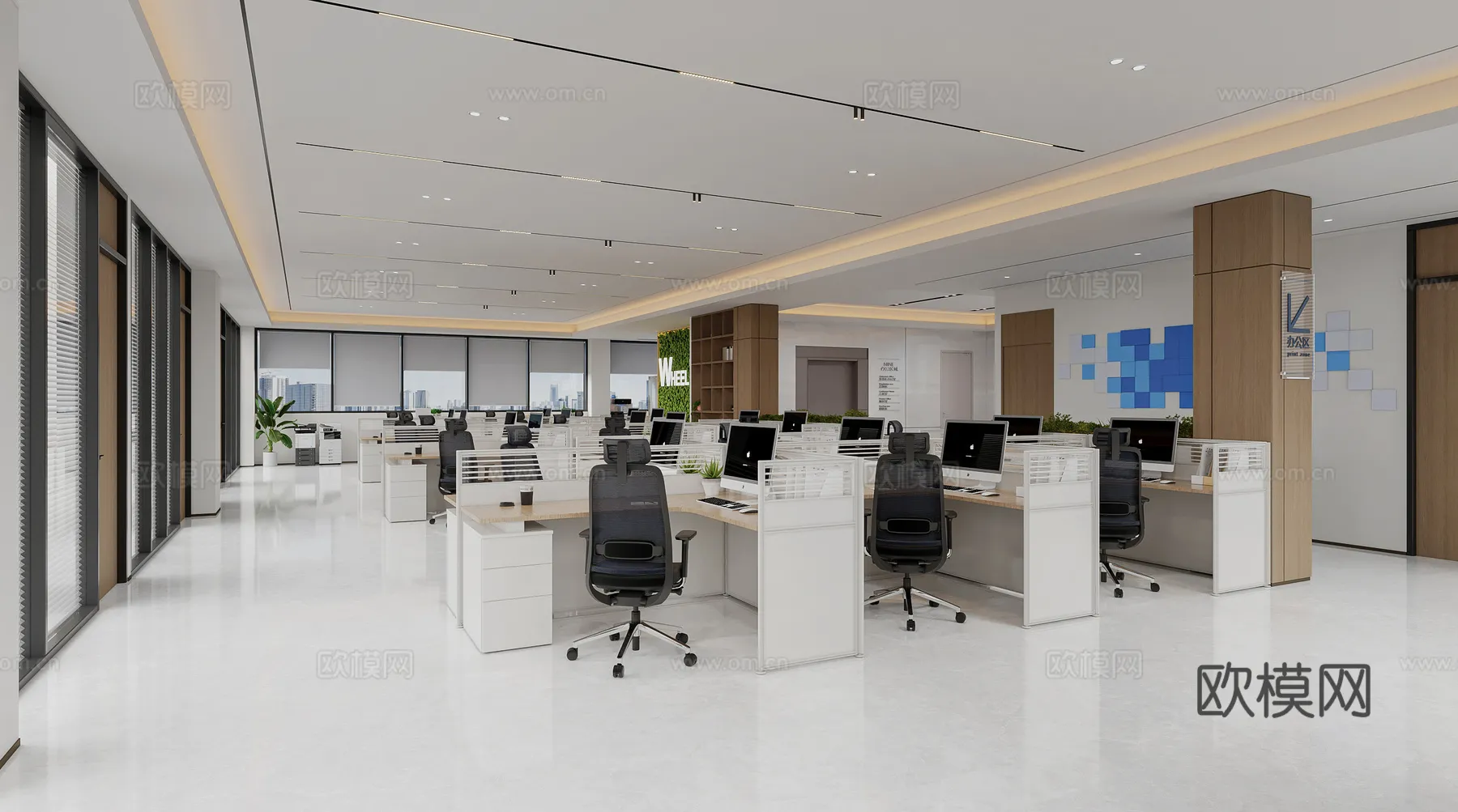 Office Space 3D Scenes - Office Room 3D Blocks - 085 - CORONA Render