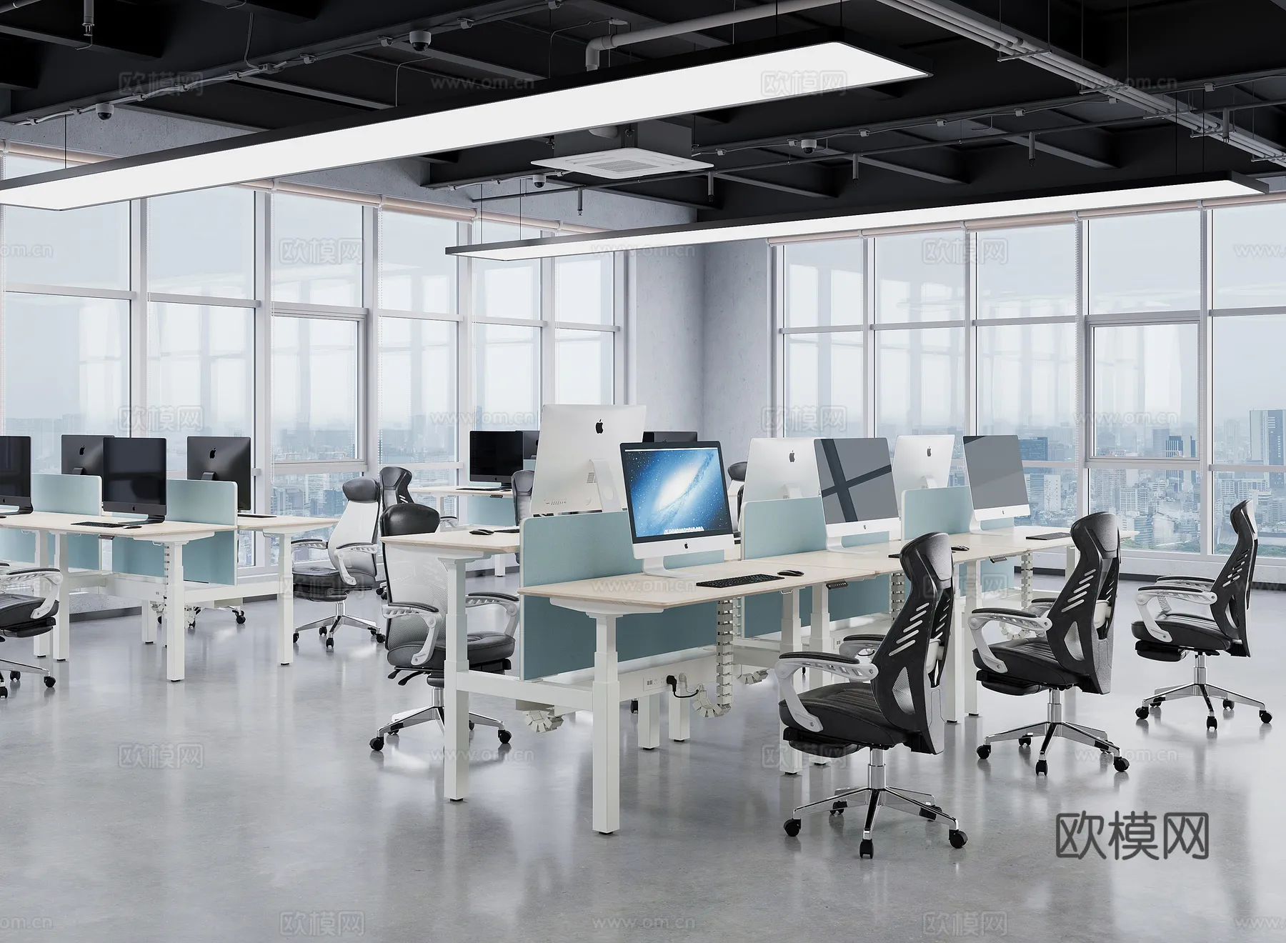 Office Space 3D Scenes - Office Room 3D Blocks - 088 - CORONA Render