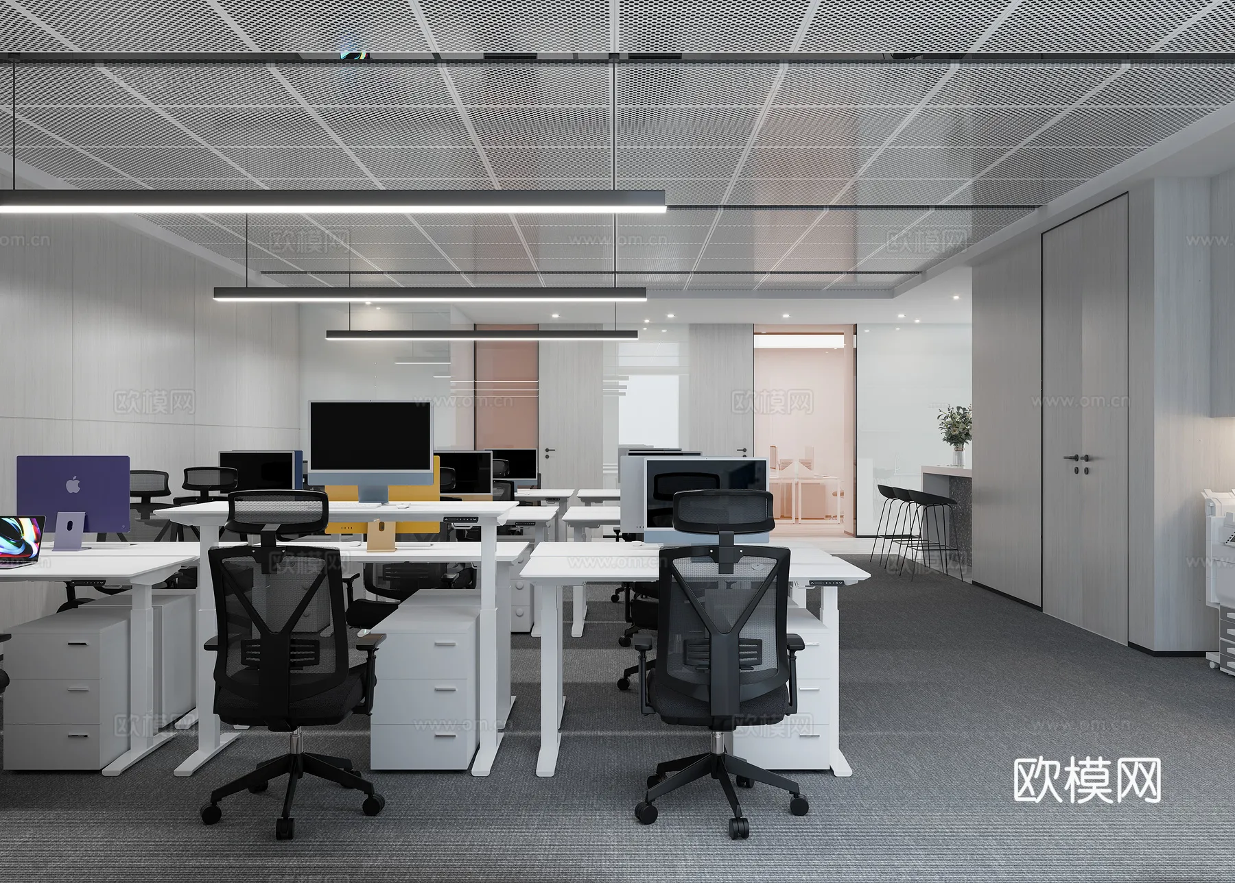 Office Space 3D Scenes - Office Room 3D Blocks - 092 - CORONA Render