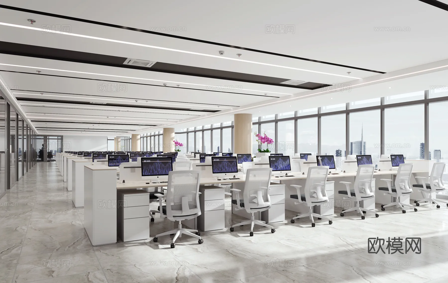 Office Space 3D Scenes - Office Room 3D Blocks - 096 - VRAY Render