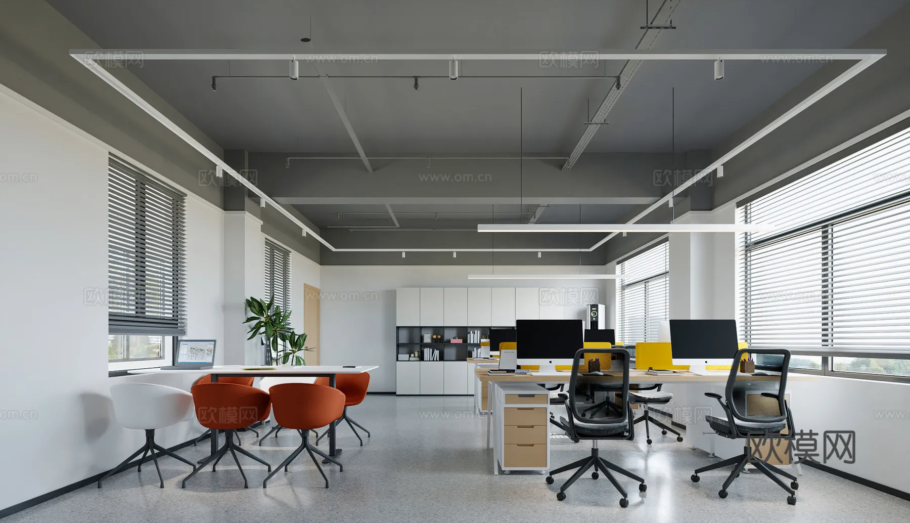 Office Space 3D Scenes - Office Room 3D Blocks - 098 - CORONA Render