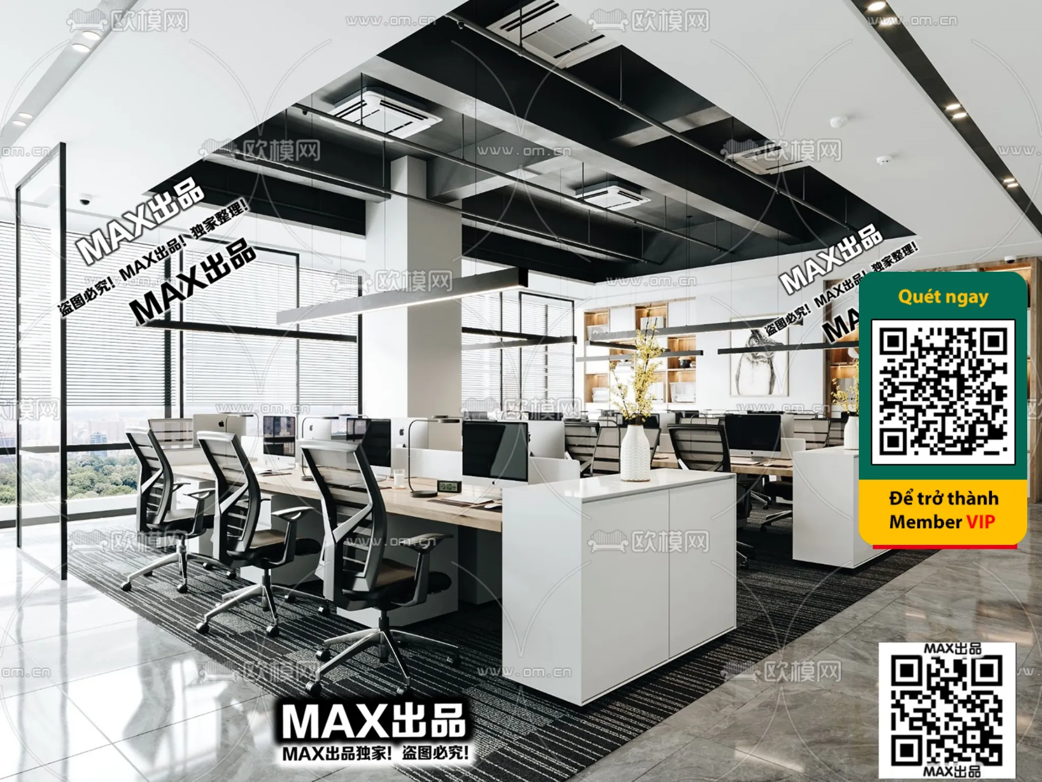 OFFICE SPACE – VRAY / CORONA – 3D MODEL – 4716