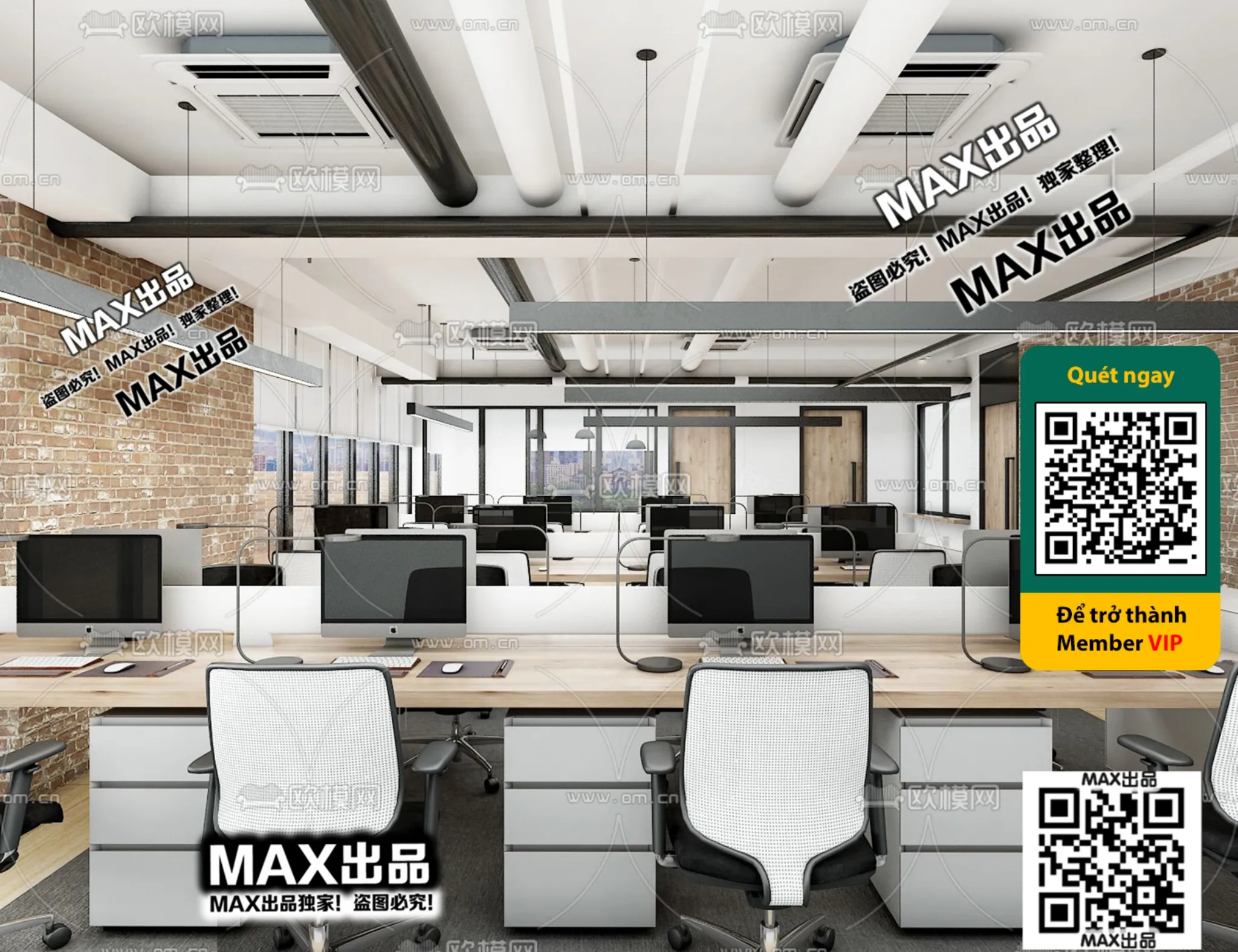 OFFICE SPACE – VRAY / CORONA – 3D MODEL – 4717