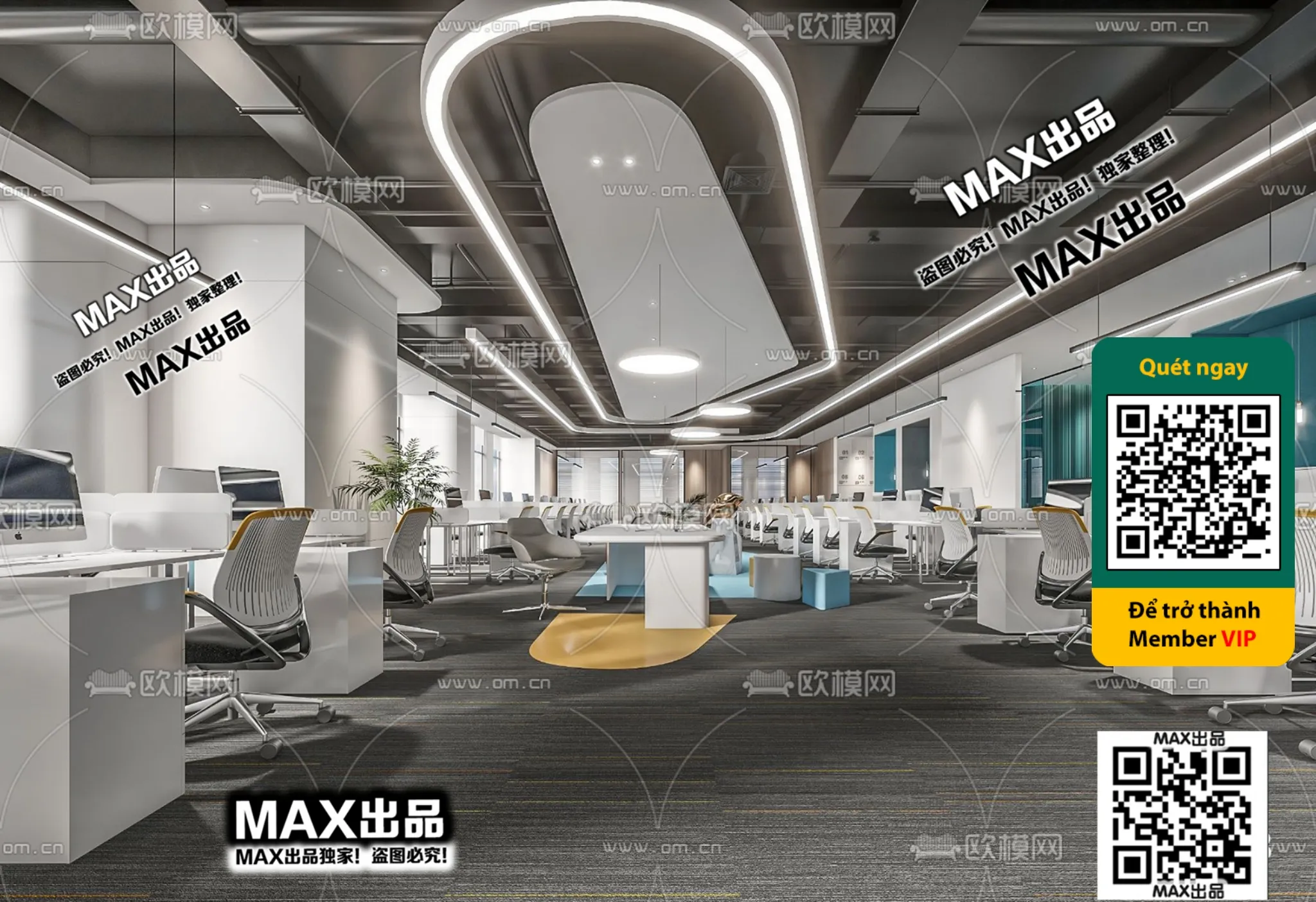 OFFICE SPACE – VRAY / CORONA – 3D MODEL – 4718