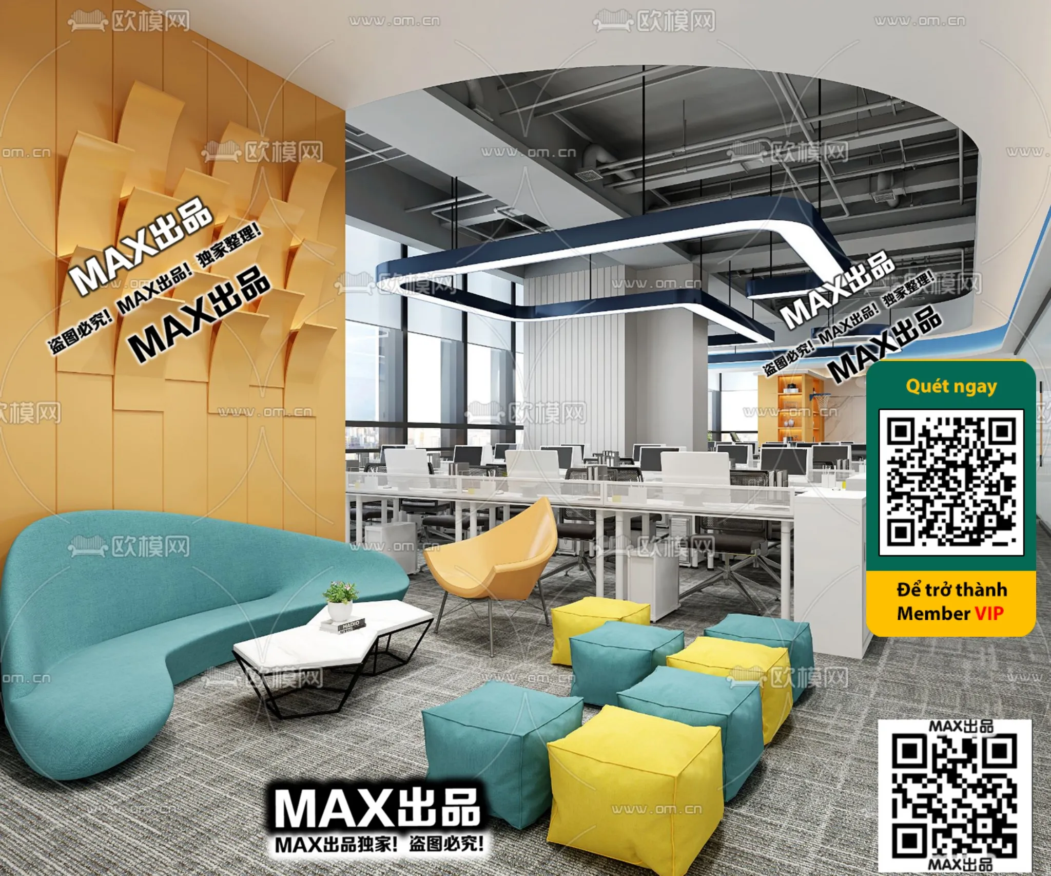 OFFICE SPACE – VRAY / CORONA – 3D MODEL – 4721