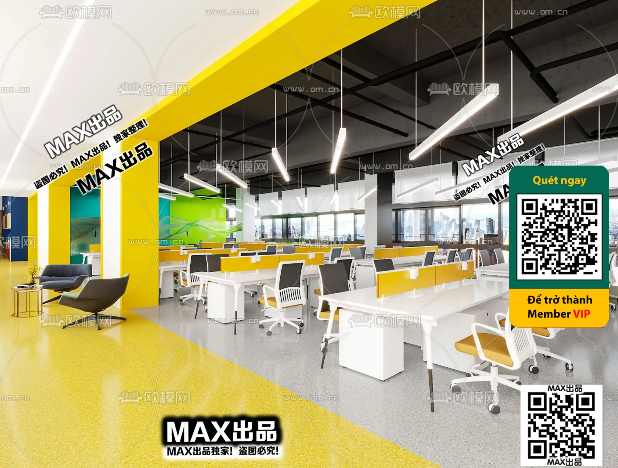 OFFICE SPACE – VRAY / CORONA – 3D MODEL – 4722