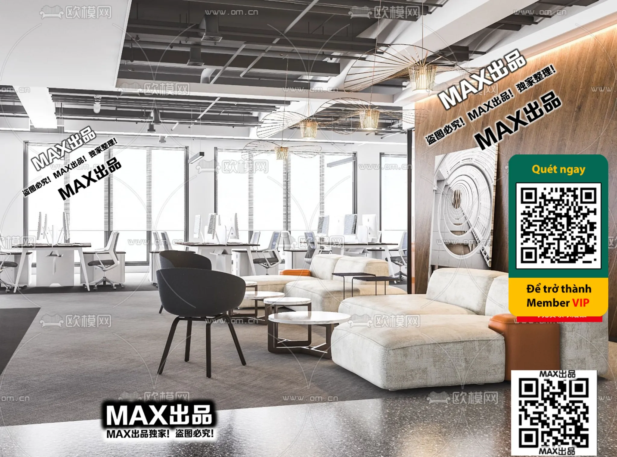 OFFICE SPACE – VRAY / CORONA – 3D MODEL – 4725