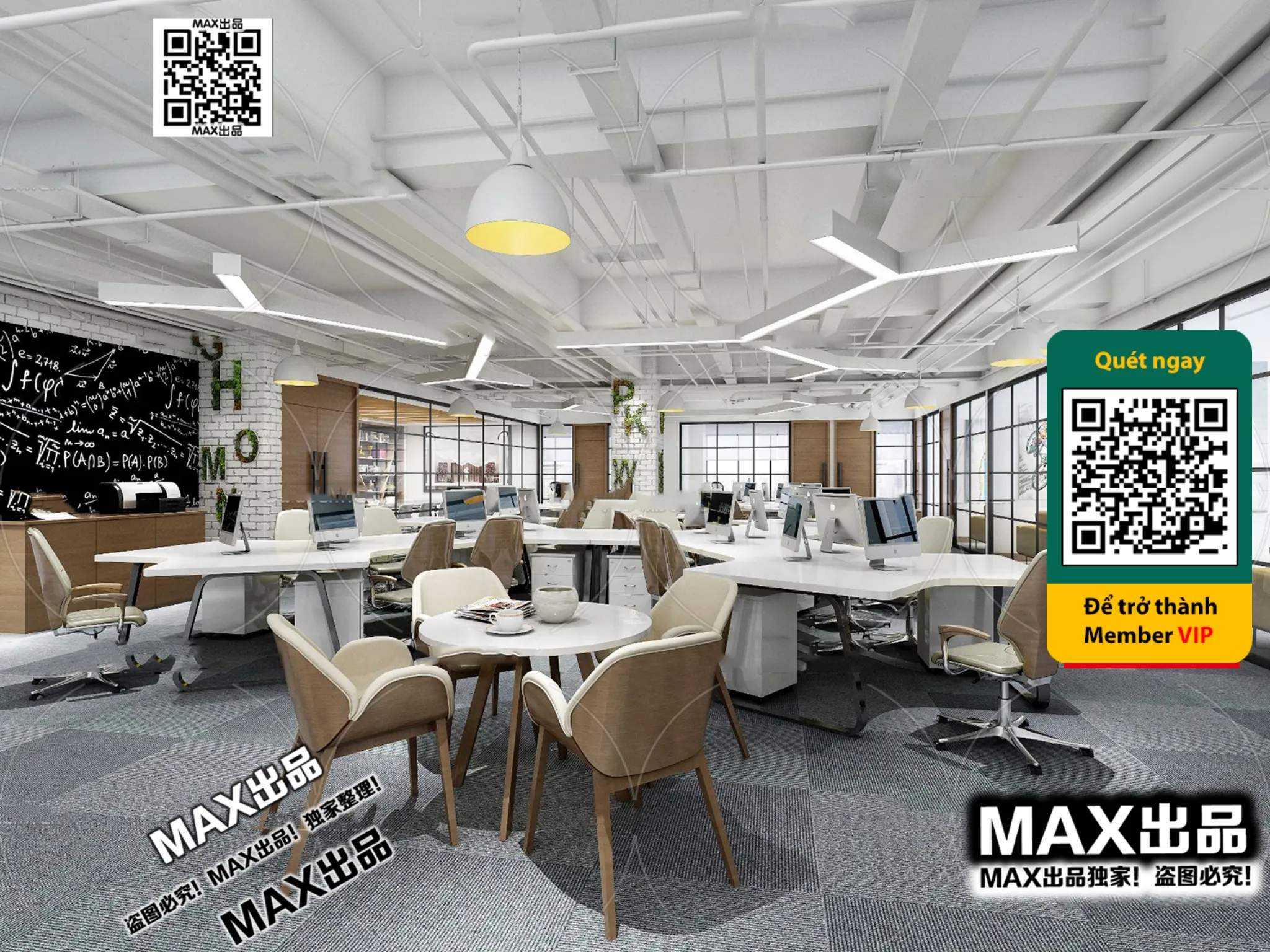 OFFICE SPACE – VRAY / CORONA – 3D MODEL – 4726